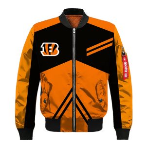 Cincinnati Bengals Orange Black Unisex Bomber Jacket TBJ4850