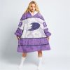 Custom NHL Anaheim Ducks Lavender Hockey Fights Cancer Oodie Blanket Hoodie Wearable Blanket