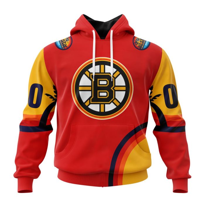 Custom NHL Boston Bruins Special All-Star Game Florida Sunset Unisex Pullover Hoodie