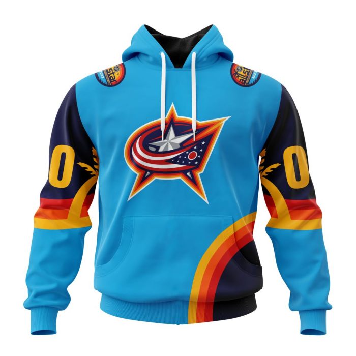 Custom NHL Columbus Blue Jackets Special All-Star Game Atlantic Ocean Unisex Pullover Hoodie
