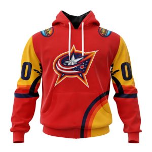 Custom NHL Columbus Blue Jackets Special All-Star Game Florida Sunset Unisex Pullover Hoodie