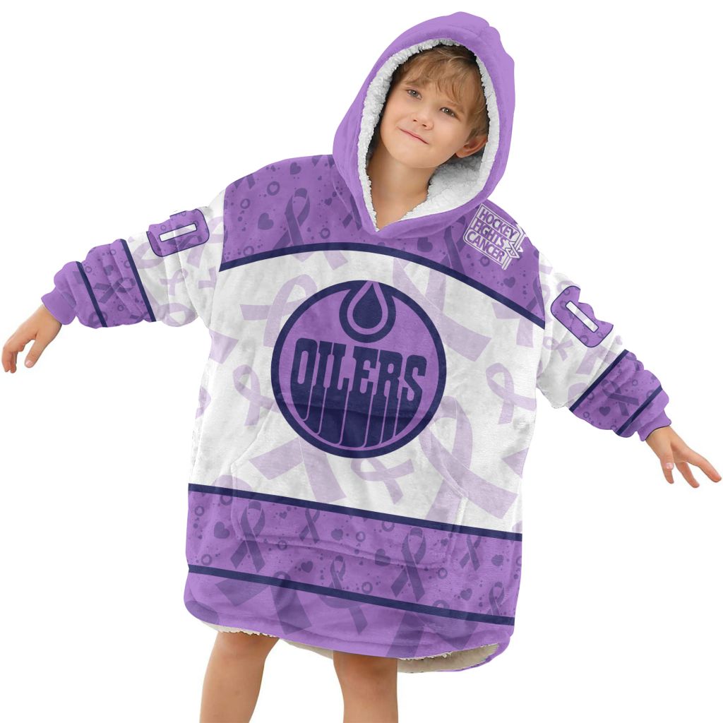Custom-NHL-Edmonton-Oilers-Lavender-Hockey-Fights-Cancer-Oodie-Blanket-Hoodie-Wearable-Blanket-3