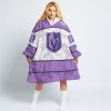 Custom NHL Vegas Golden Knights Lavender Hockey Fights Cancer Oodie Blanket Hoodie Wearable Blanket