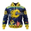 Customized NHL Calgary Flames Specialized Jersey With SpongeBob Unisex Pullover Hoodie