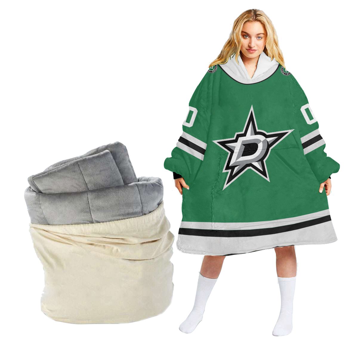 Customized-NHL-Dallas-Stars-Retro-Reverse-Oodie-Blanket-Hoodie-Wearable-Blanket-2