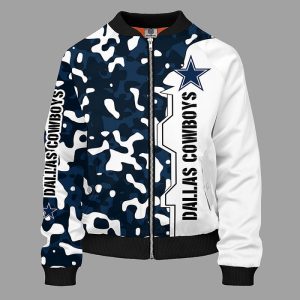 Dallas Cowboys Camouflage Blue Bomber Jacket TBJ4569