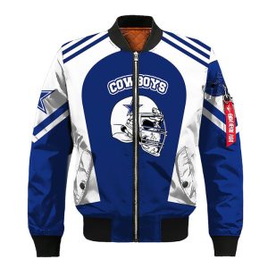 Dallas Cowboys Skull Blue Bomber Jacket TBJ4875