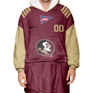 Florida State Seminoles - Personalize Oodie Blanket Hoodie Wearable Blanket