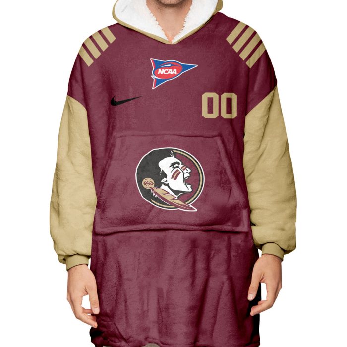 Florida State Seminoles - Personalize Oodie Blanket Hoodie Wearable Blanket