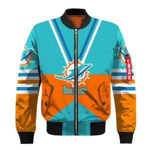 Miami Dolphins Blue Orange Bomber Jacket TBJ4678