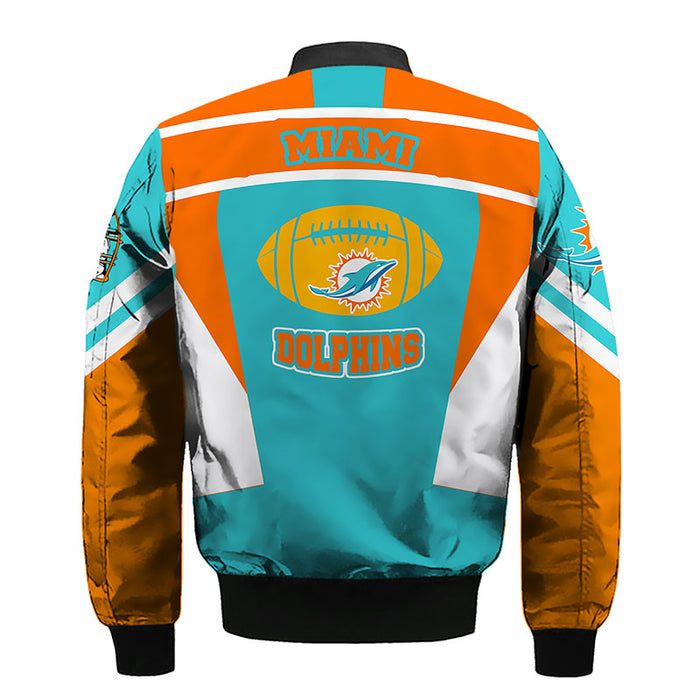 Miami Dolphins Skull Blue Orange Bomber Jacket TBJ4677 – We sell ...