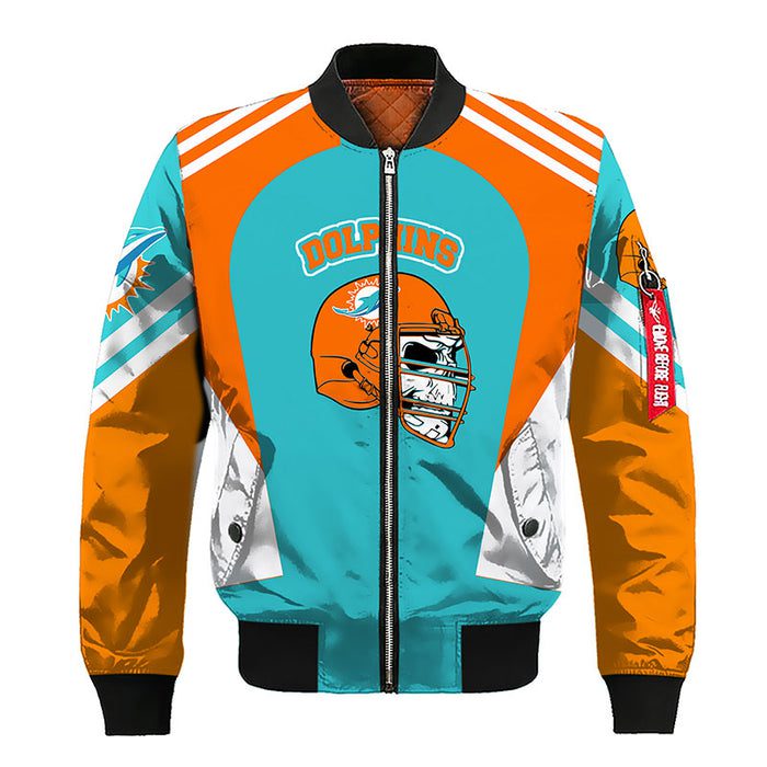 Miami Dolphins Skull Blue Orange Bomber Jacket TBJ4677 – We sell ...