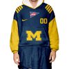 Michigan Wolverines - Personalize Oodie Blanket Hoodie Wearable Blanket