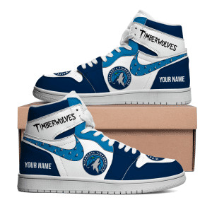 Minnesota Timberwolves Personalized NBA AJ1 Nike Sneakers High Top