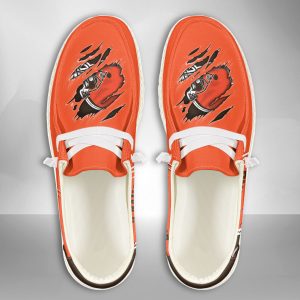 NFL Cleveland Browns Hey Dude Shoes Wally Lace Up Loafers Moccasin Slippers HDS1156