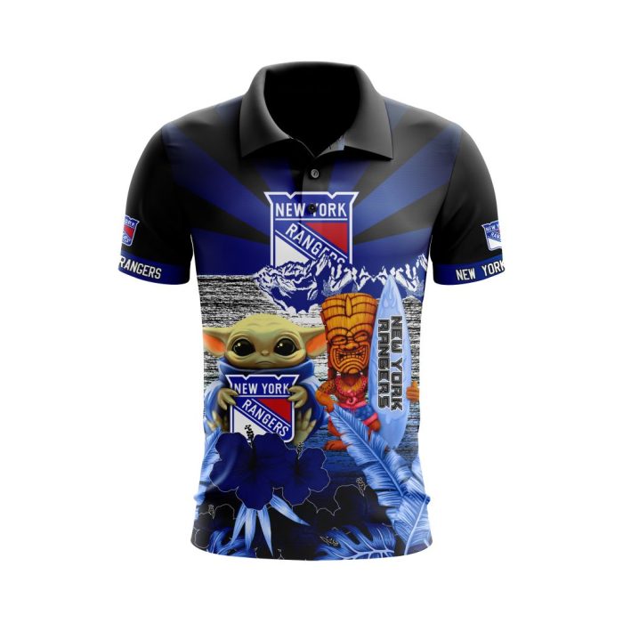 NHL New York Rangers Specialized Polo Shirt Golf Shirt Star Wars May The 4th Be With You PLS4741