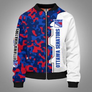 New York Rangers Camouflage Red Bomber Jacket TBJ4922
