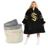 Personalized Black Golden NHL Seattle Kraken Oodie Blanket Hoodie Wearable Blanket