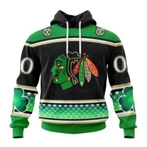 Personalized Chicago Blackhawks Lucky Shamrock Hockey Celebrate St Patrick's Day Unisex Pullover Hoodie