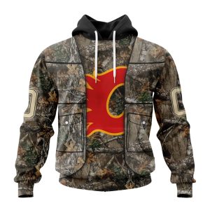 Personalized NHL Calgary Flames Vest Kits With Realtree Camo Unisex Pullover Hoodie