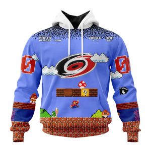 Personalized NHL Carolina Hurricanes With Super Mario Game Design Unisex Pullover Hoodie