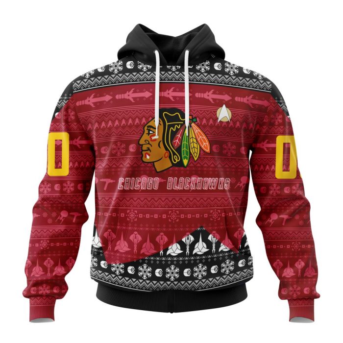 Personalized NHL Chicago Blackhawks Special Star Trek Design Unisex Pullover Hoodie