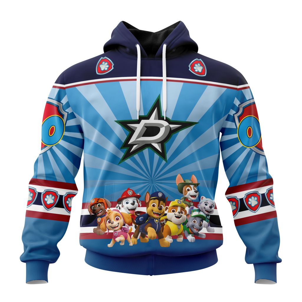 Personalized-NHL-Dallas-Stars-Special-Paw-Patrol-Kits-Unisex-Pullover-Hoodie Personalized NHL Dallas Stars Special Paw Patrol Kits Unisex Pullover Hoodie
