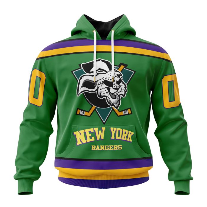 Personalized NHL New York Rangers Specialized Design X The Mighty Ducks Unisex Pullover Hoodie