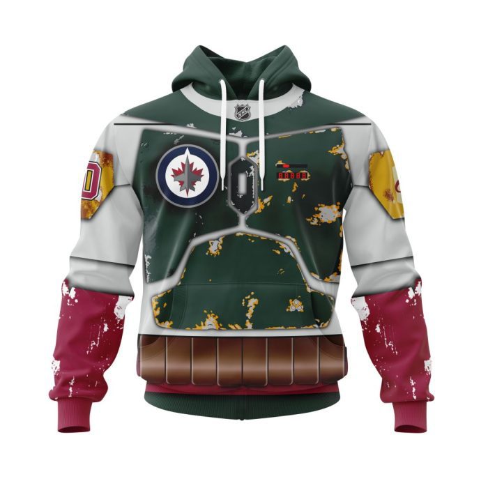 Personalized NHL Winnipeg Jets X Boba Fett's Armor Unisex Pullover Hoodie