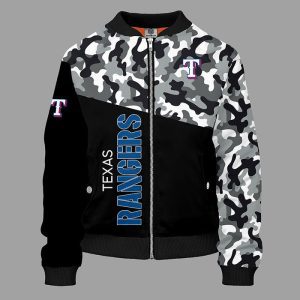 Texas Rangers Camouflage Blue Bomber Jacket TBJ4425