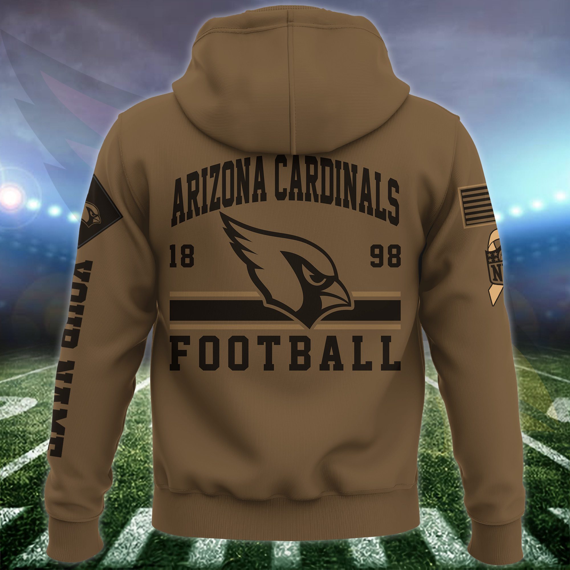 Arizona-Cardinals-NFL-Brown-Salute-To-Service-2023-Veteran-3D-Hoodie-Custom-Your-Name-HSL1129-2