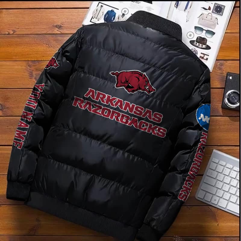 Arkansas-Razorbacks-NCAA-Premium-Puffer-Down-Jacket-Personalized-Name-1