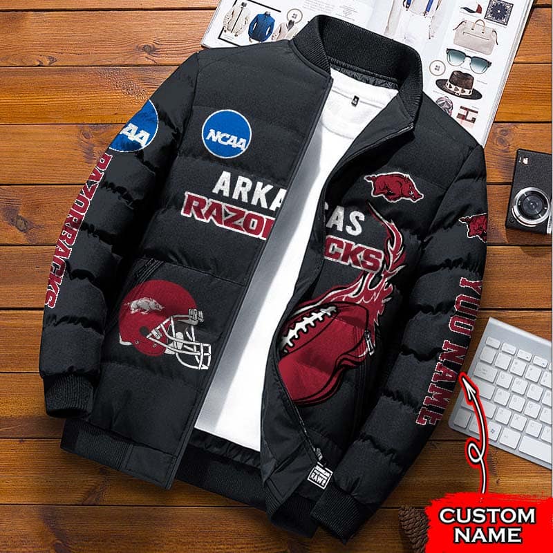 Arkansas-Razorbacks-NCAA-Premium-Puffer-Down-Jacket-Personalized-Name Arkansas Razorbacks NCAA Premium Puffer Down Jacket Personalized Name