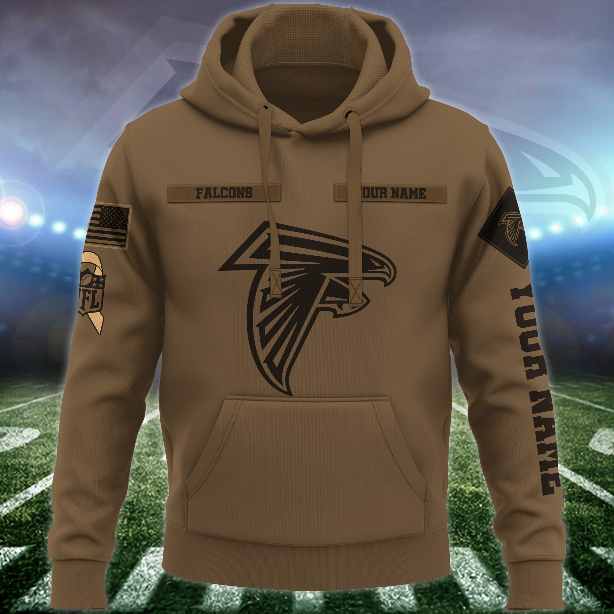 Atlanta-Falcons-NFL-Brown-Salute-To-Service-2023-Veteran-3D-Hoodie-Custom-Your-Name-HSL1130-1
