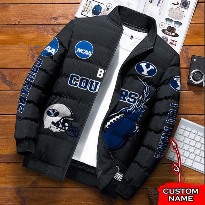 BYU Cougars NCAA Premium Puffer Down Jacket Personalized Name