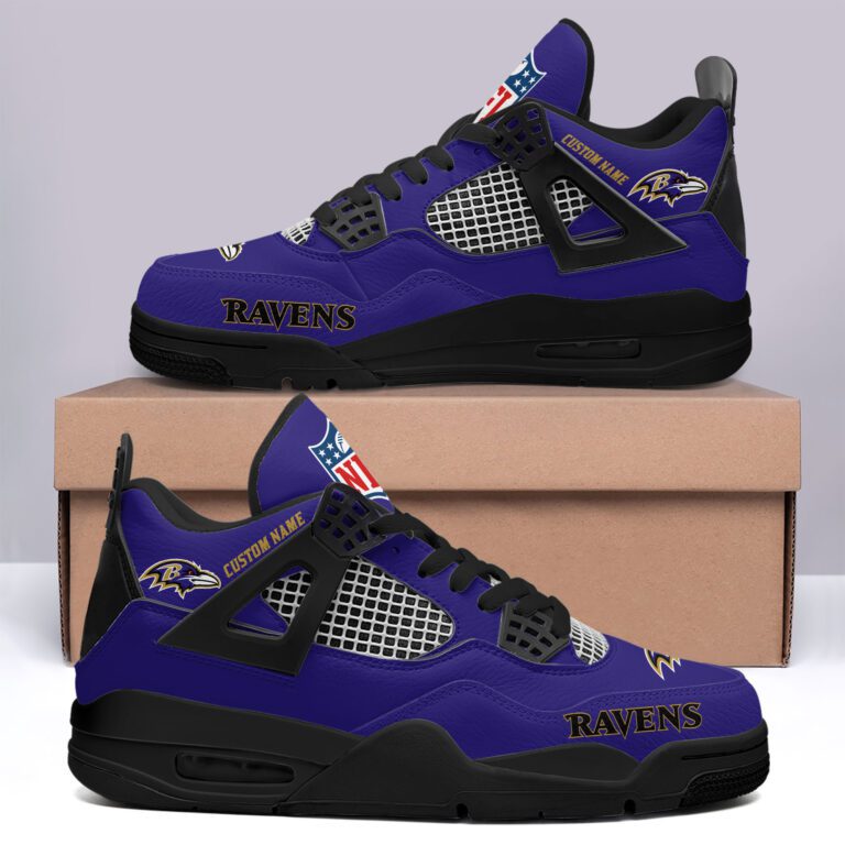 Baltimore-Ravens-NFL-Premium-Jordan-4-Sneaker-Personalized-Name-Shoes-JD4713-1