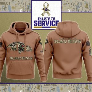 Baltimore Ravens NFL Salute To Service 2023 Veteran New Logo 3D Hoodie HSL1067