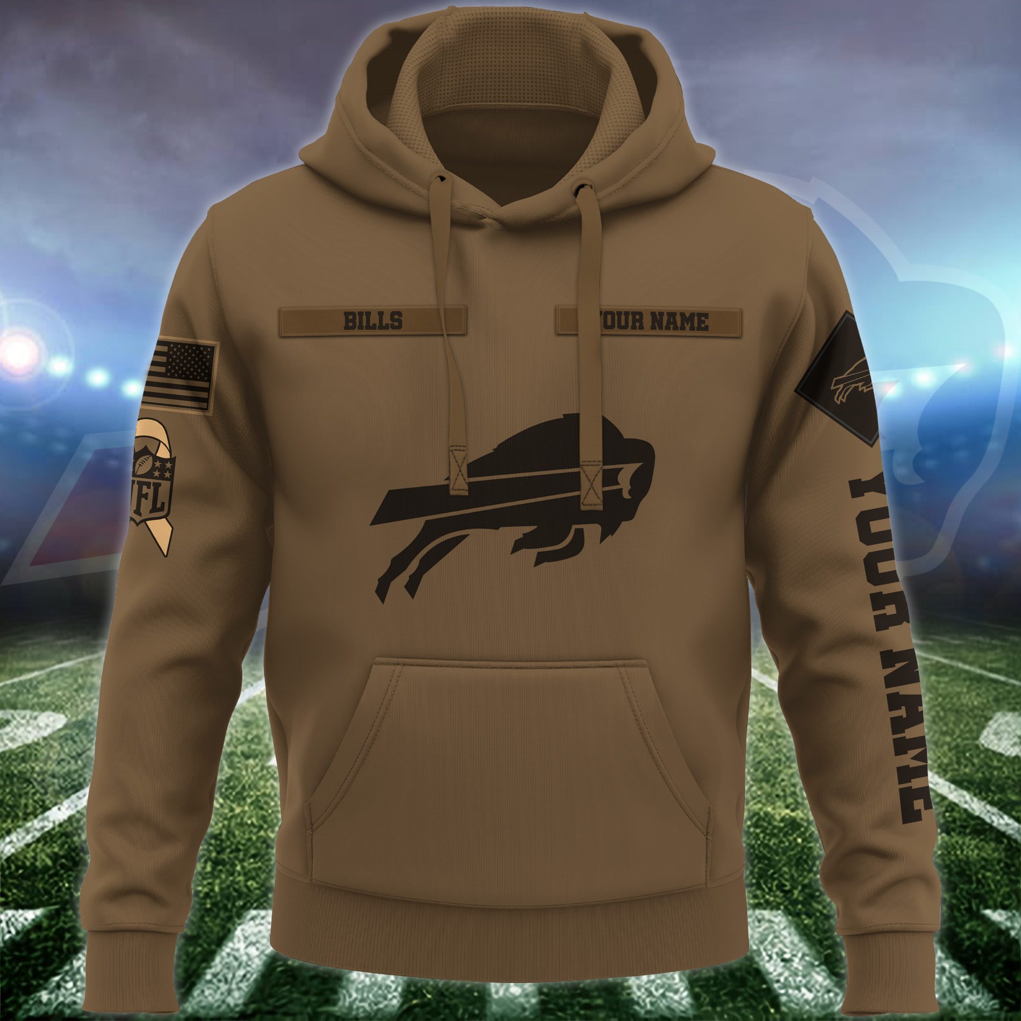 Buffalo-Bills-NFL-Brown-Salute-To-Service-2023-Veteran-3D-Hoodie-Custom-Your-Name-HSL1132-1