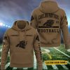 Carolina Panthers NFL Brown Salute To Service 2023 Veteran 3D Hoodie Custom Your Name HSL1133