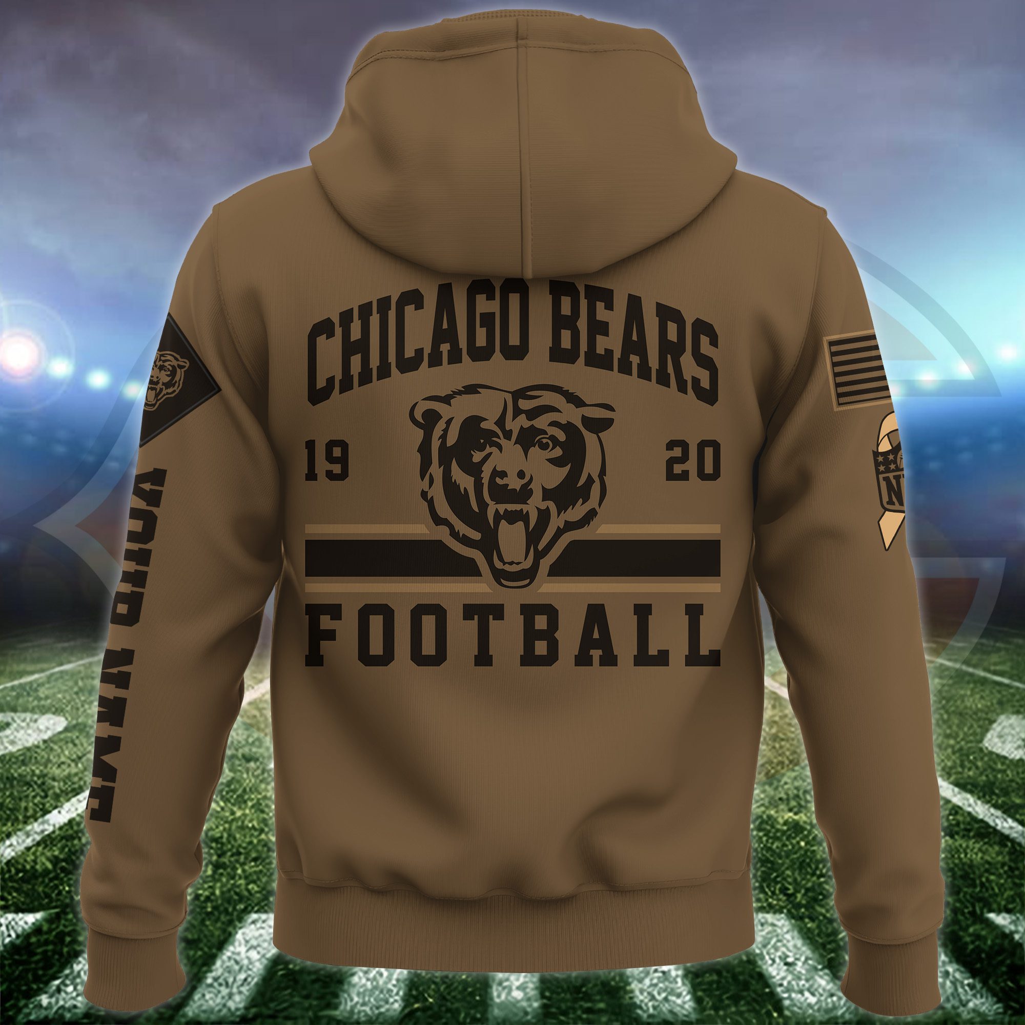 Chicago-Bears-NFL-Brown-Salute-To-Service-2023-Veteran-3D-Hoodie-Custom-Your-Name-HSL1134-2