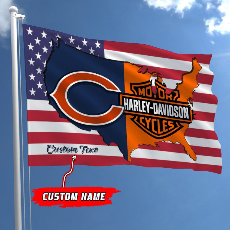 Chicago-Bears-NFL-Harley-Davidson-Fly-Flag-Outdoor-Flag-FI452 Chicago Bears NFL Harley Davidson Fly Flag Outdoor Flag FI452