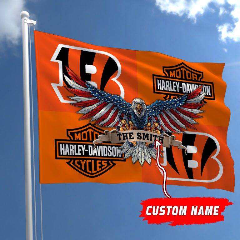 Cincinnati-Bengals-NFL-Harley-Davidson-Fly-Flag-Outdoor-Flag-FI453 Cincinnati Bengals NFL Harley Davidson Fly Flag Outdoor Flag FI453