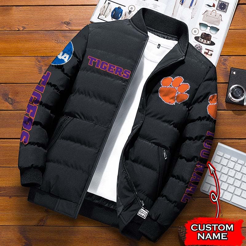 Clemson-Tigers-NCAA-Premium-Puffer-Down-Jacket-Personalized-Name Clemson Tigers NCAA Premium Puffer Down Jacket Personalized Name
