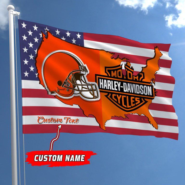 Cleveland-Browns-NFL-Harley-Davidson-Fly-Flag-Outdoor-Flag-FI456 Cleveland Browns NFL Harley Davidson Fly Flag Outdoor Flag FI456