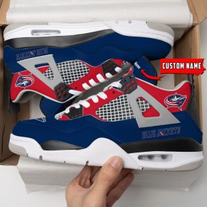 Columbus Blue Jackets NHL Premium Jordan 4 Sneaker Personalized Name Shoes JD4652