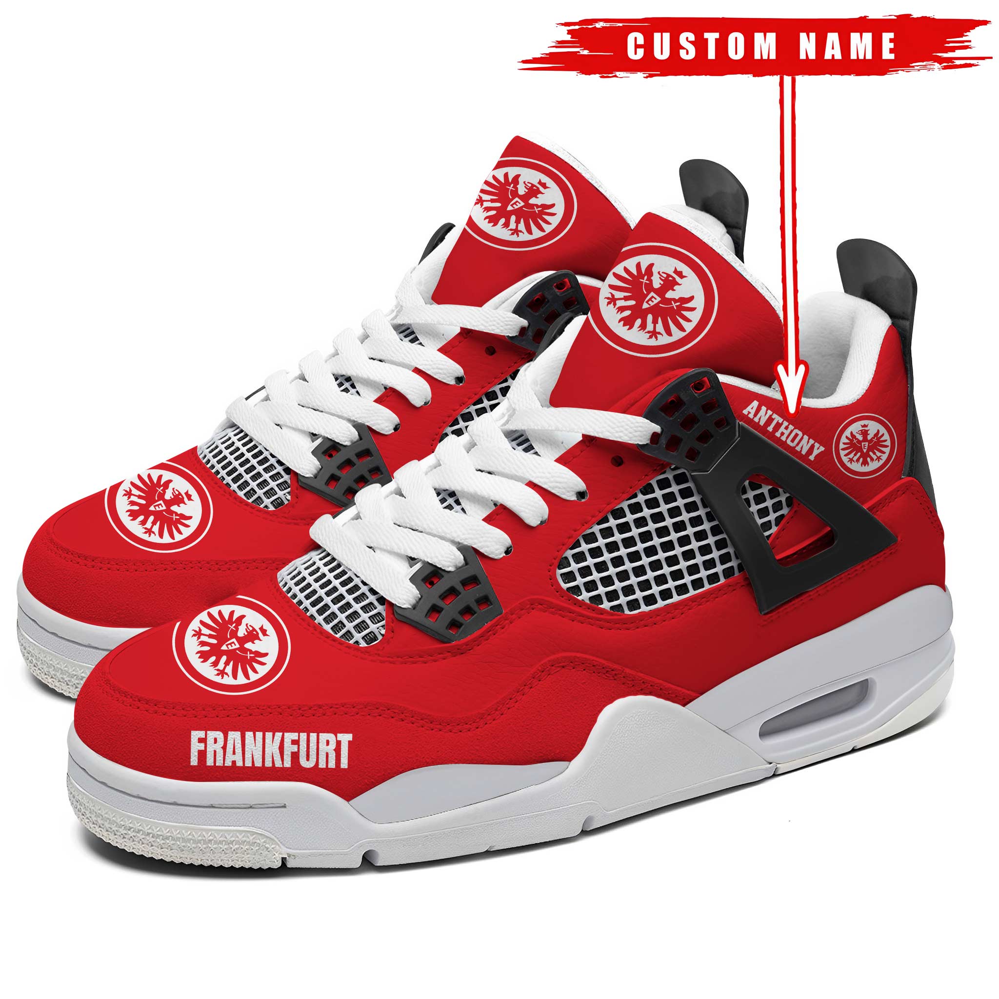 Eintracht-Frankfurt-Bundesliga-Premium-Sneaker-Jordan-4-Personalized-Name-Shoes-JD4695 Eintracht Frankfurt Bundesliga Premium Sneaker Jordan 4 Personalized Name Shoes JD4695