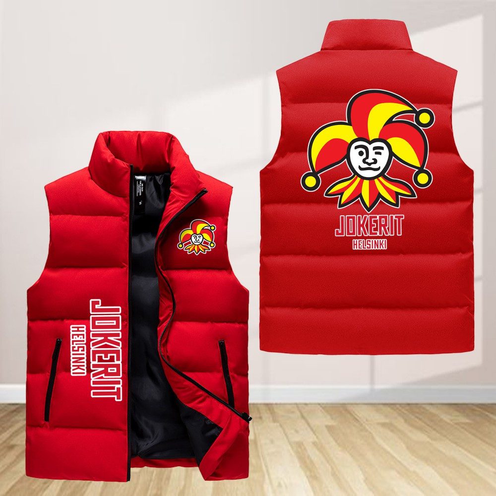 Helsingin-Jokerit-Sleeveless-Down-Jacket-Sleeveless-Vest Helsingin Jokerit Sleeveless Down Jacket Sleeveless Vest