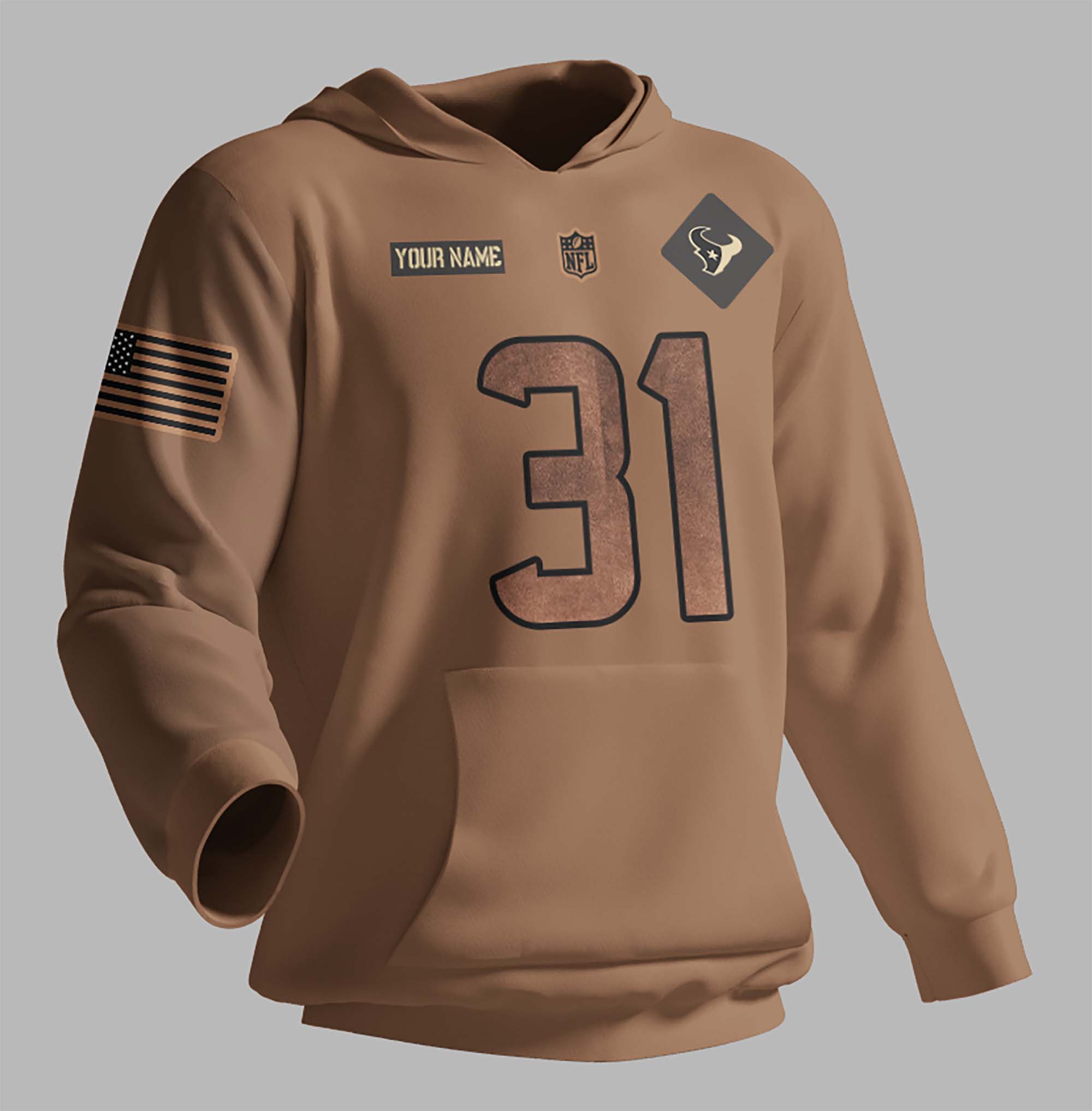 Houston-Texans-NFL-2023-Salute-To-Service-Custom-Name-And-Number-3D-Hoodie-HSL1013 Houston Texans NFL 2023 Salute To Service Custom Name And Number 3D Hoodie HSL1013