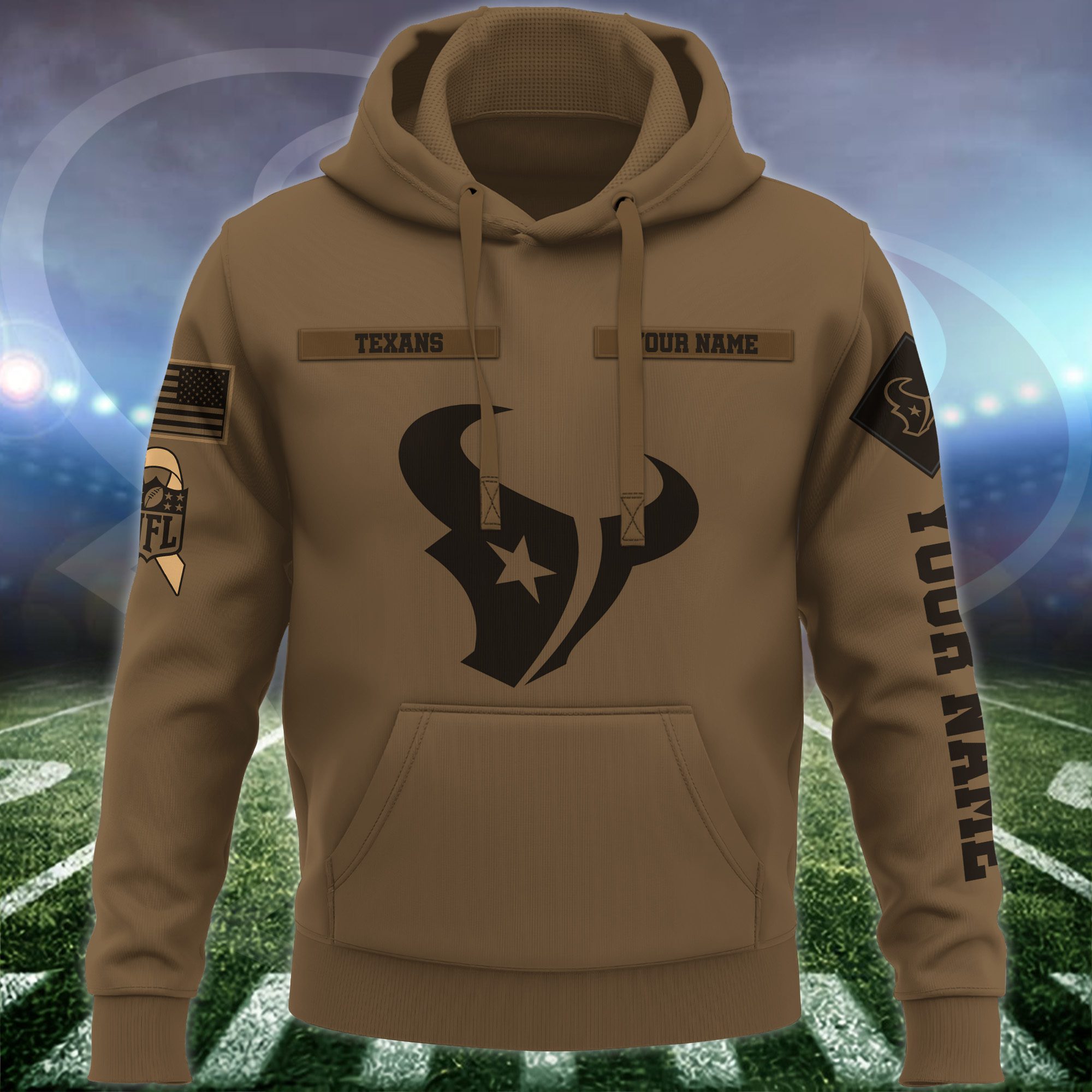 Houston-Texans-NFL-Brown-Salute-To-Service-2023-Veteran-3D-Hoodie-Custom-Your-Name-HSL1141-1