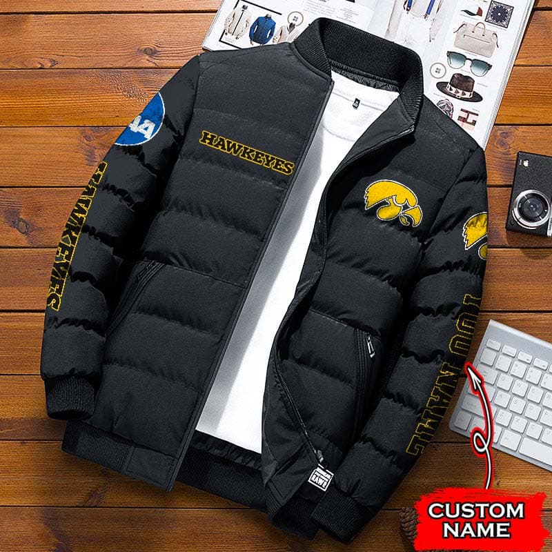 Iowa-Hawkeyes-NCAA-Premium-Puffer-Down-Jacket-Personalized-Name Iowa Hawkeyes NCAA Premium Puffer Down Jacket Personalized Name